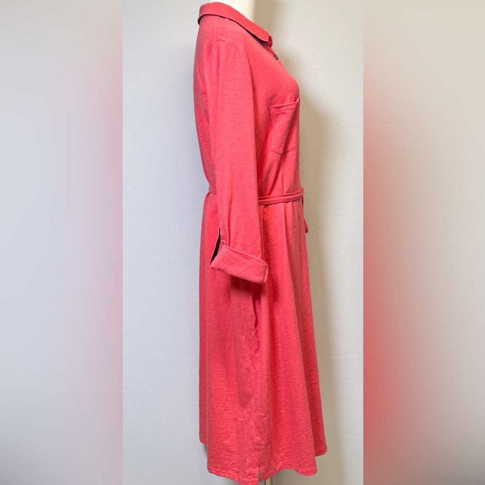 Boden Jena Jersey Coral Shirt Dress Size 16L - Picture 8 of 13